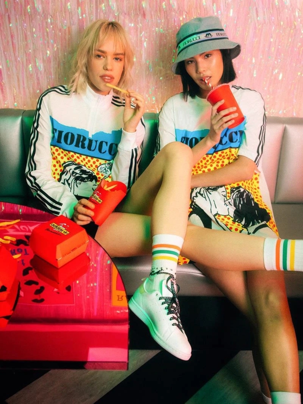 ADIDAS × FIORUCCI 2 pieces set (cropped track suit + shorts) SIZE M